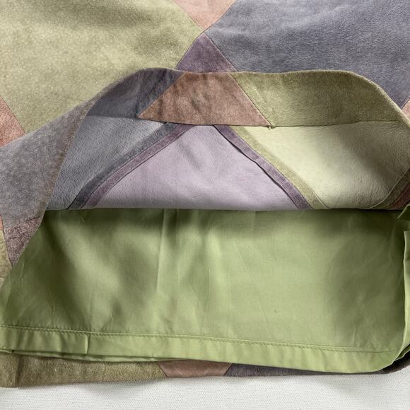 Lord & Taylor Pastel Patchwork Argyle Suede Straight Skirt Size 6 - Picture 5 of 8